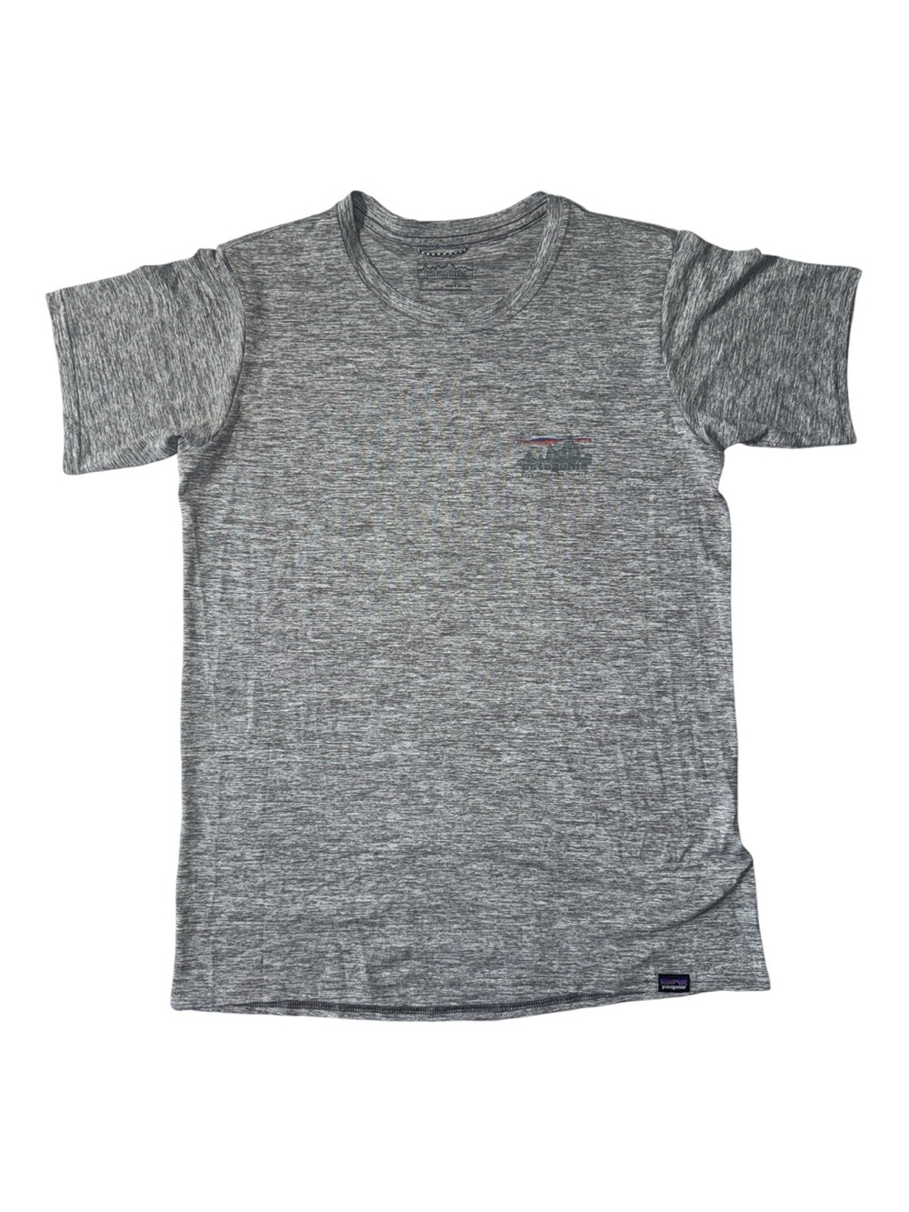 Patagonia women’s S Small grey heather capilene performance t-shirt EUC